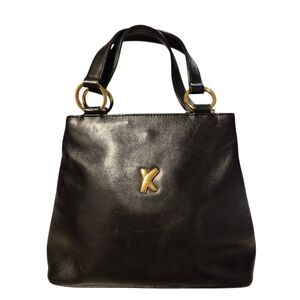 Vintage Paloma Picasso Black Leather Small Bag